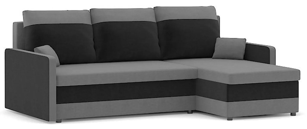 Rozkladacia rohová sedacia súprava MILTON model 2 Čierna/biela