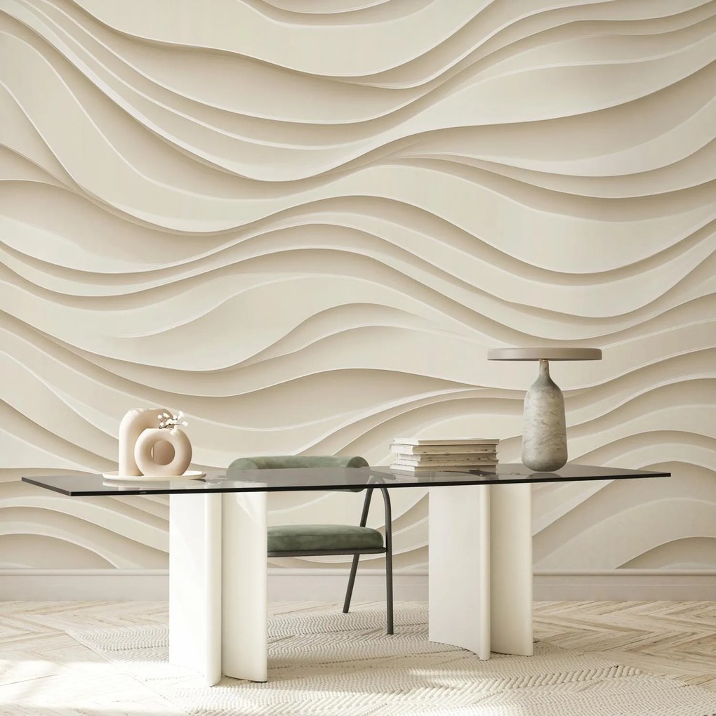 Fototapeta - 3D línie vĺn (147x102 cm)