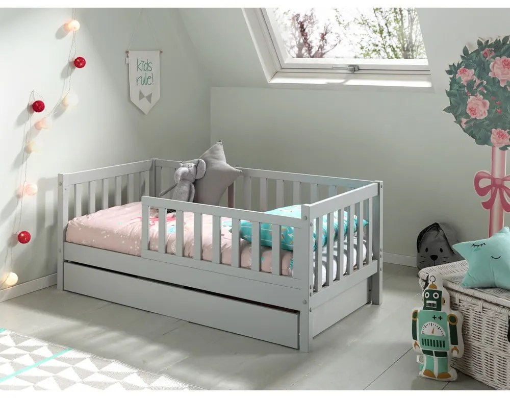 Sivá zásuvka pod detskú posteľ 70x140 cm Peuter – Vipack