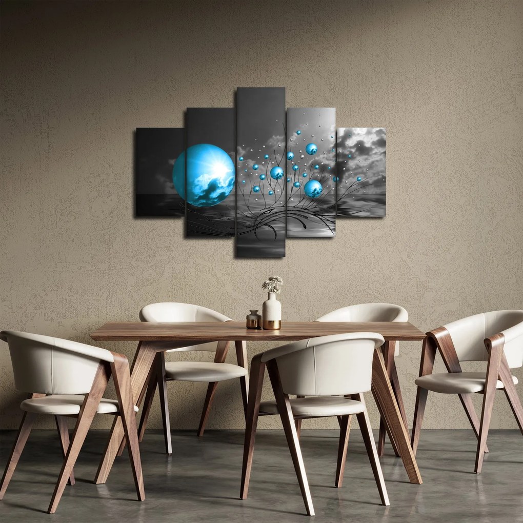 Obraz svetlo modrých gulí (150x105 cm)