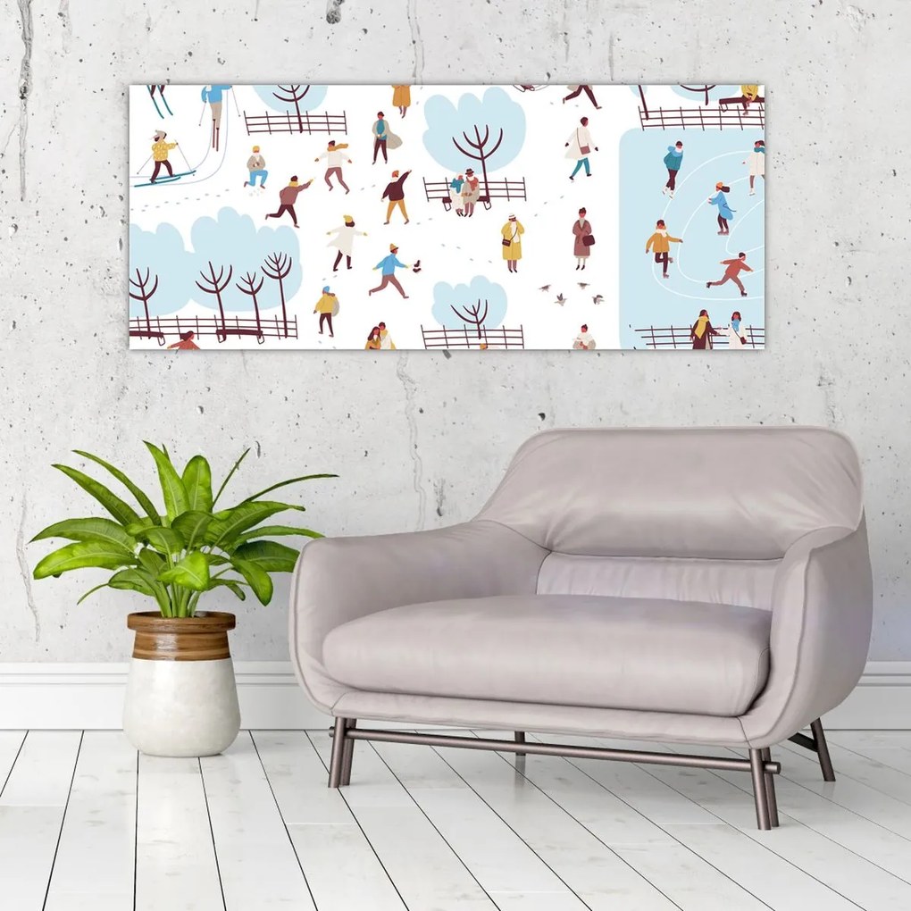Obraz - Veselá zima (120x50 cm)