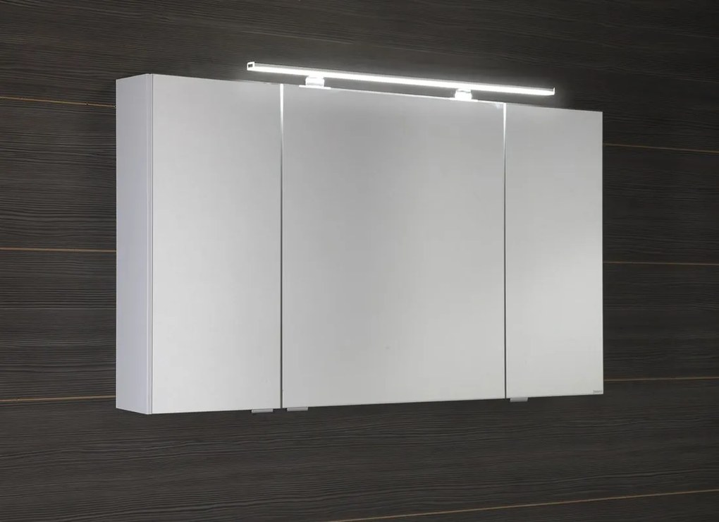 Sapho Sapho, RIWA galérka s LED osvetlením, 121x70x17cm, 3x dvierka, biela lesk, RIW120-0030