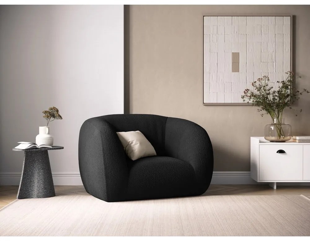 Tmavosivé kreslo z textílie buklé Essen – Cosmopolitan Design