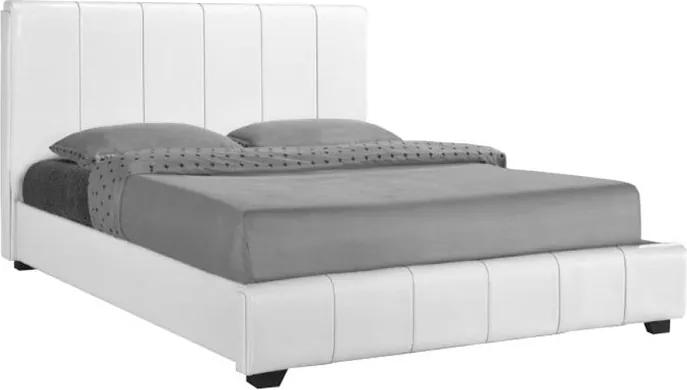 KONDELA Fantasy New 160 čalúnená manželská posteľ s roštami biela