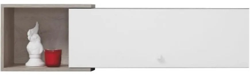 Polička Sigma  betón/biela/dub SI13