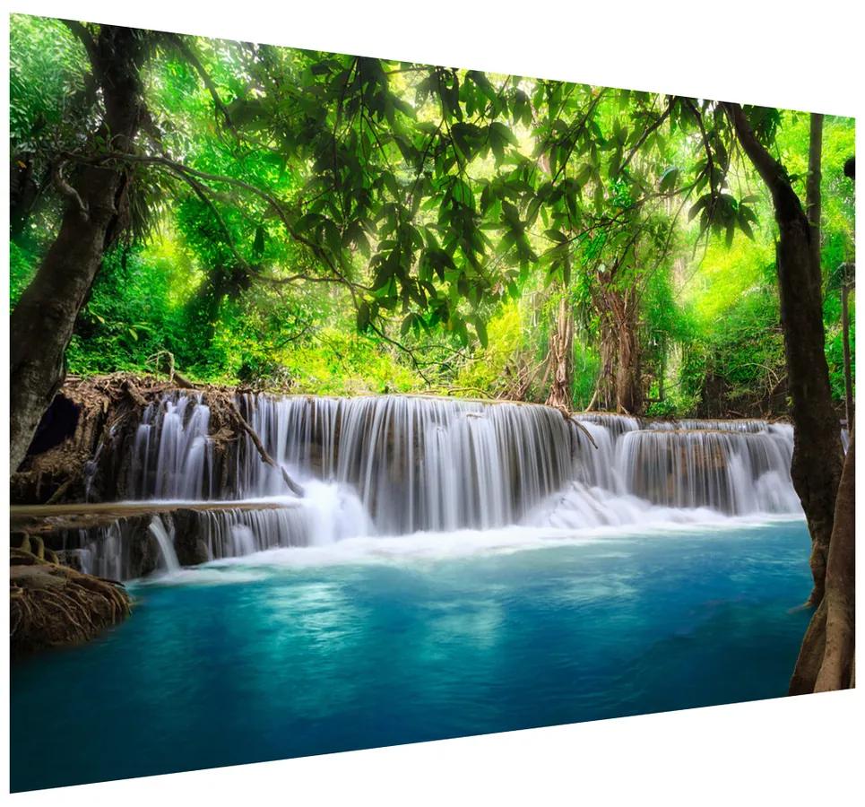 Gario Fototapeta Číry vodopád v džungli Veľkosť: 536 x 240 cm, Materiál: Samolepiaca