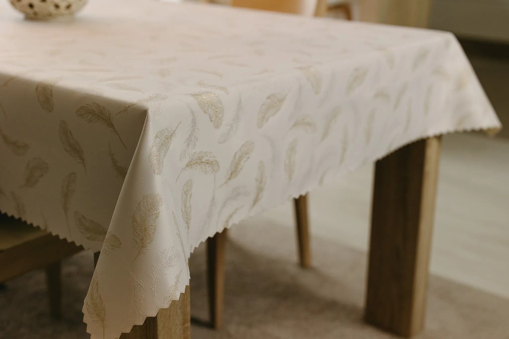 Dekorstudio Luxusný obrus na stôl Pierko - zlatý SW25 Rozmer obrusu (šírka x dĺžka): 120x200cm