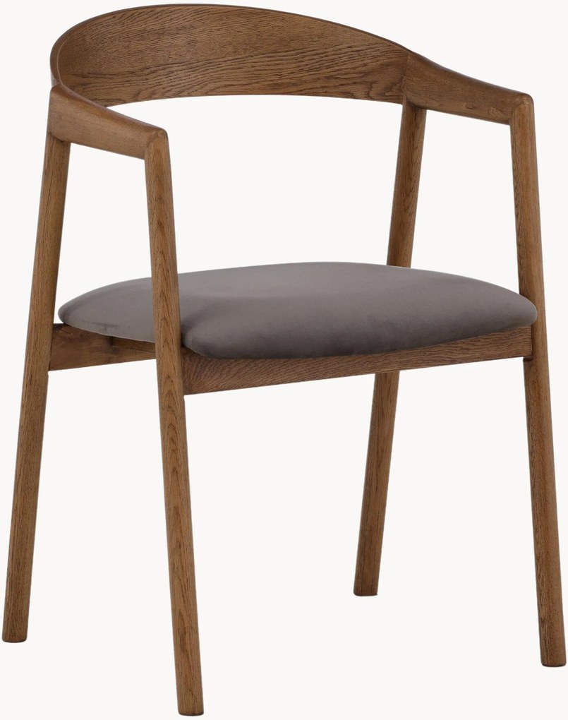 Jedálenské stoličky z jaseňového dreva so zamatovým sedadlom Långön, 2 ks