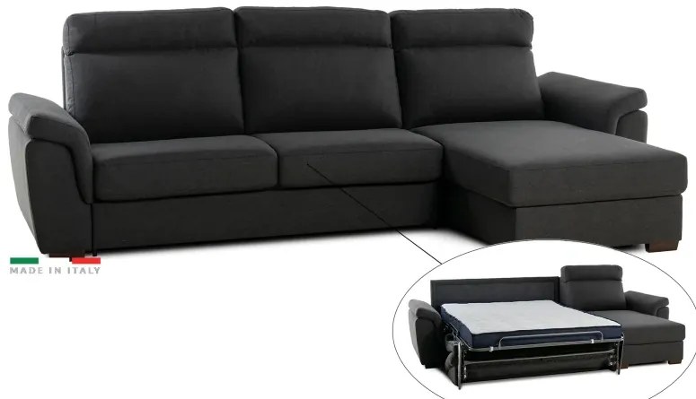 Rohová sedacia súprava na každodenné spanie AZZURRA br. FIORELLO s rozkladom, pravá, 140, hnedá (como 5 antelope)