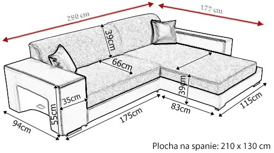 Rohová sedačka Madison (svetlosivá + čierna) (L). Akcia -20%. Vlastná spoľahlivá doprava až k Vám domov. 1002543