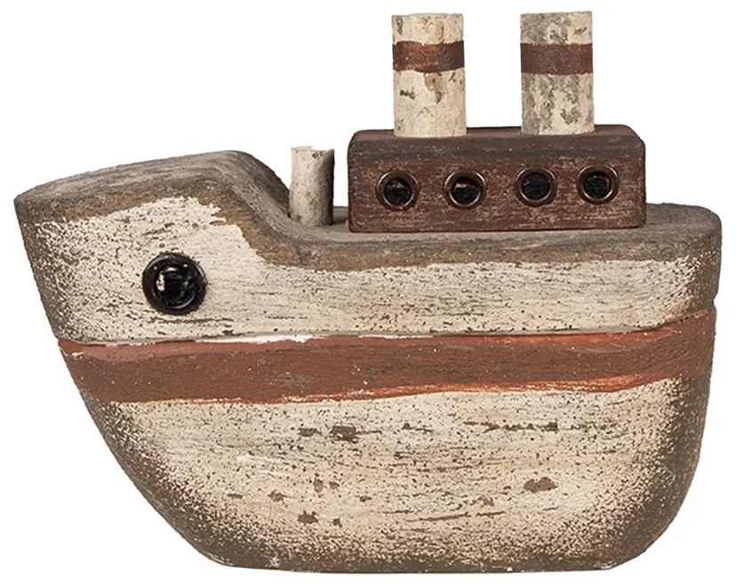 Drevená dekoratívna dekorácia loď - 15*6*12 cm