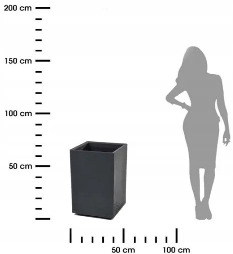 Kvetináč Betonic 60x40 cm čierny betón