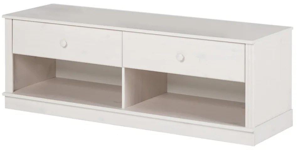 Biely TV stolík z borovicového dreva 137x47 cm Anita – Støraa
