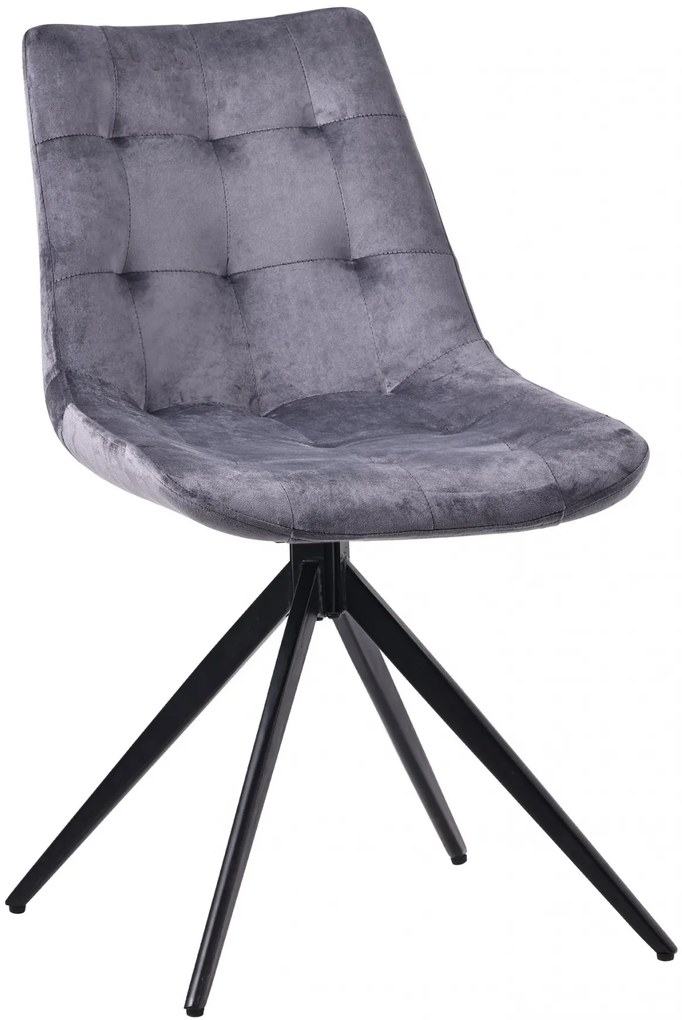 Jedálenská stolička Merna - zamat - Tmavo sivá