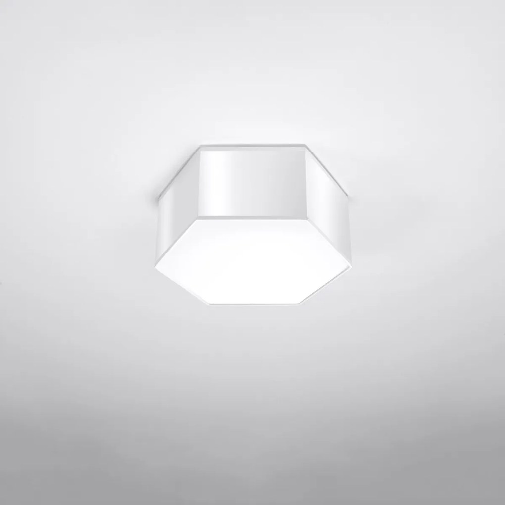 Stropné svietidlo Sunde 1, 1x biele plastové tienidlo, (biely plast)