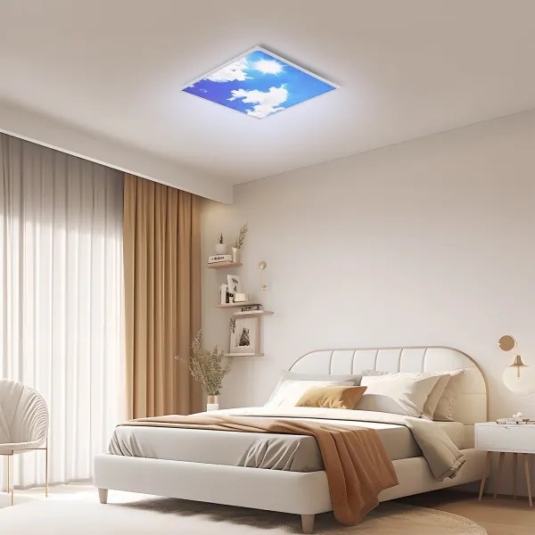 Brilagi-LED Stmievateľné svietidlo SLIMFRAME SKY LED/58W/230V 60x60 cm strieborná/modrá+DO