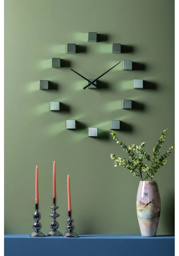 Karlsson KA5974DG dizajnové nástenné lepiacehodiny zelená, pr. 80 cm