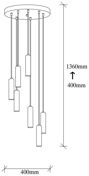 Luster na lanku TEMPO 7xE27/40W/230V