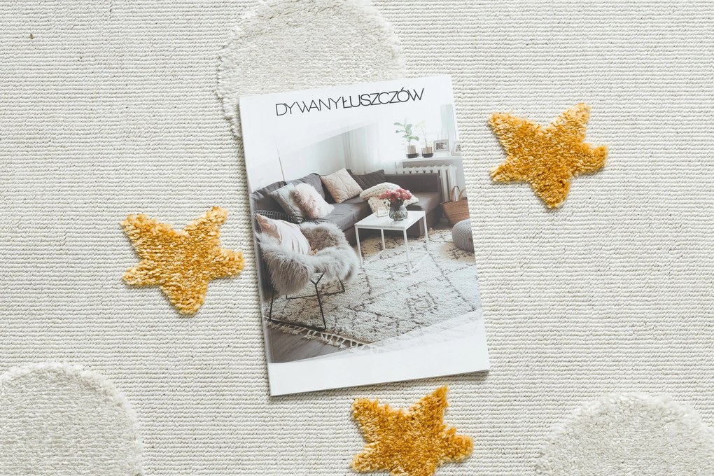 Koberec YOYO GD75 bielo / oranžový - Hviezdičky