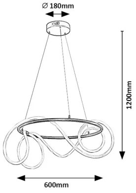 Rabalux 72191 - LED Luster na lanku RAVEN LED/54W/230V