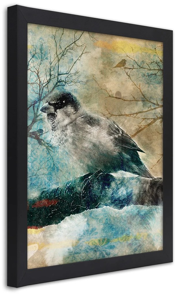Gario Plagát Vrabec na konári Farba rámu: Bez rámu, Rozmery: 30 x 45 cm