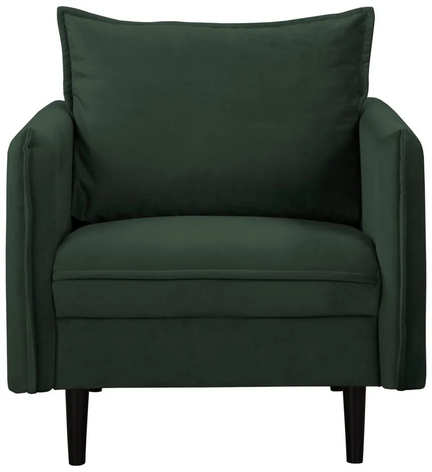 Tmavozelené zamatové kreslo Juli – Ropez