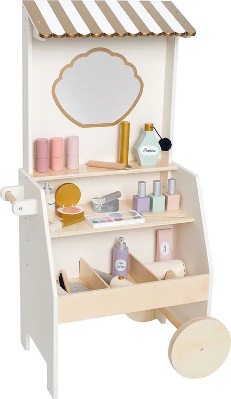 Drevený kozmetický salón Jabadabado pre deti, luxusný 26-dielny set s kolieskami