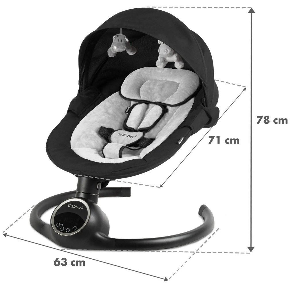 Elektrické hojdacie kreslo Kidwell REVE 2 v 1 s Bluetooth a aplikáciou Tuya