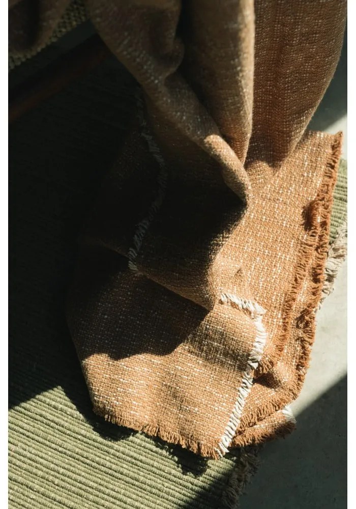 Okrovožltá bavlnená deka 130x180 cm Handloom – Lorena Canals