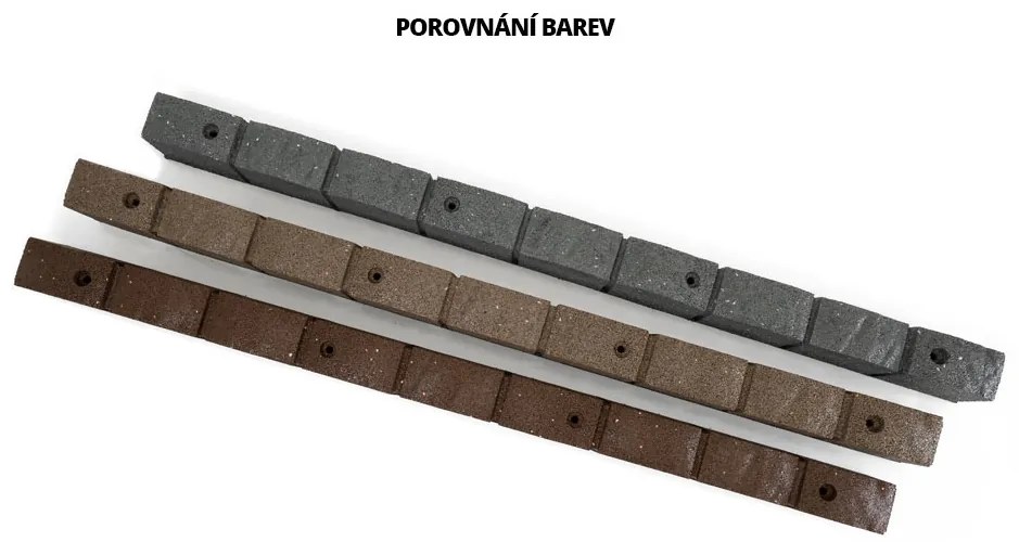 Záhradná obruba Roman Stone hnedá 120 cm, gumová (vrátane klincov) MHEU5000064