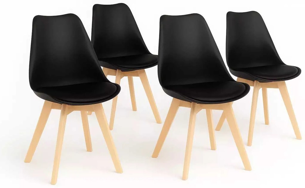 LuxuryForm DESIGN Jedálenská stolička BALI - čierna - SET 4 kusy