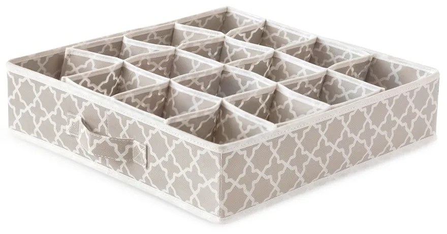Béžový organizér do zásuvky so 16 priehradkami Compactor, 40 × 40 cm