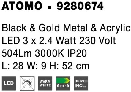 LED stolová lampa Atomo 28 čierne
