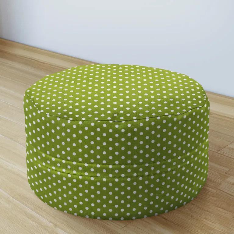Goldea bavlnený sedacie bobek 50x20cm - vzor biele bodky na zelenom 50 x 20 cm