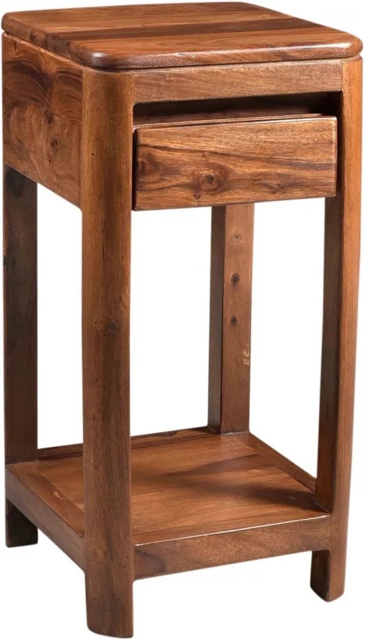 Bighome - MONTREAL Príručný stolík 30x30x60 cm, hnedá, palisander