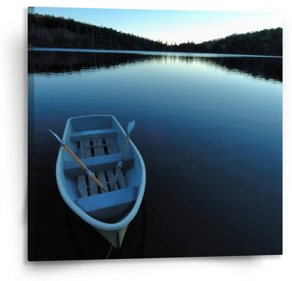 Sablio Obraz Loďka na jazere - 110x110 cm