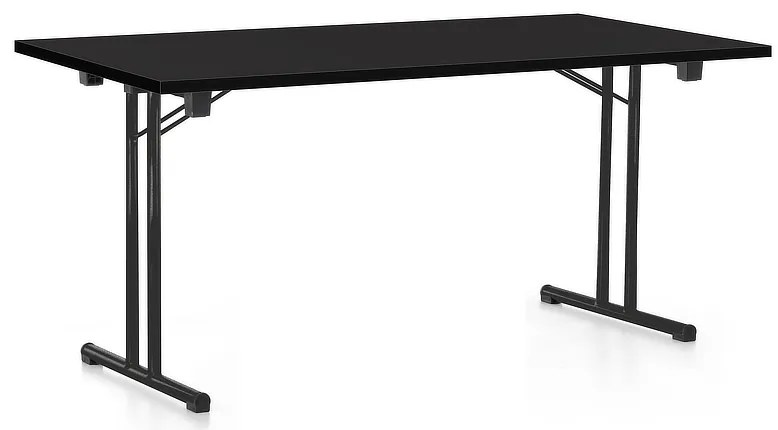 Skladací stôl 160 x 80 cm, čierna podnož, čierna