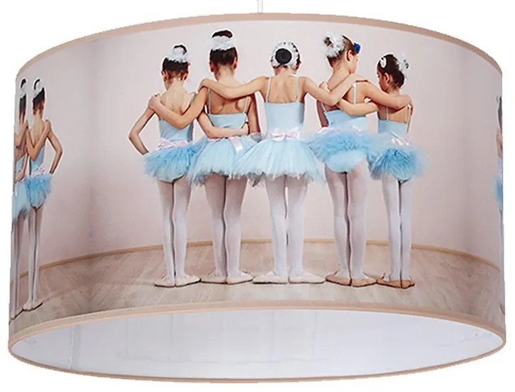 Detské závesné svietidlo Ballerina, 1x plastové tienidlo so vzorom, w