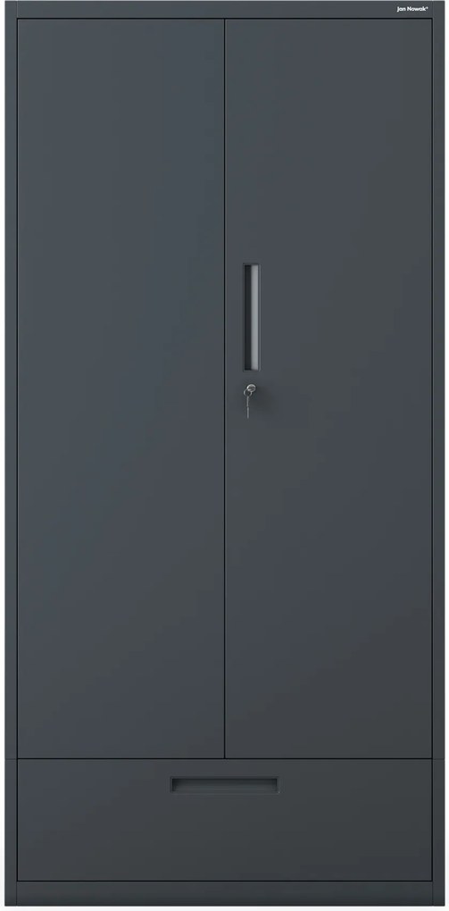 Modulárna kovová multifunkčná skriňa so zásuvkou antracitová MEGAN 1850 x 900 x 400 mm