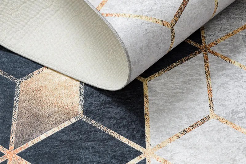 Dywany Łuszczów, Kusový koberec ANDRE Geometric 1171, 120x170, čiernobiela, chodba / predsieň