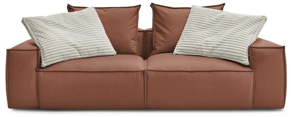 Tmavohnedá pohovka z imitácie kože 260 cm Boheme – Bobochic Paris