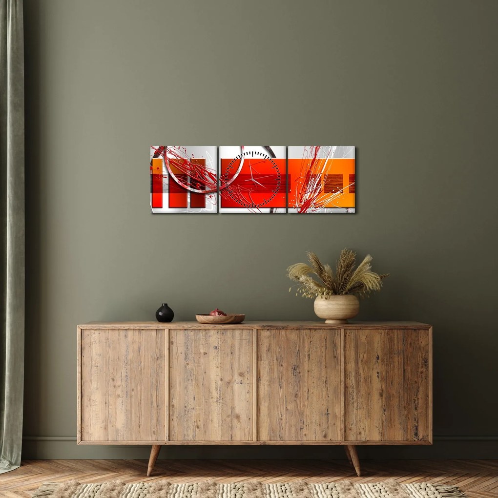 Abstraktný obraz (s hodinami) (90x30 cm)
