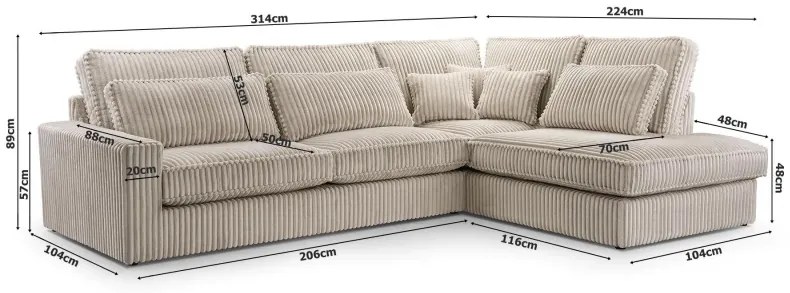 Rohová sedacia súprava LINCOLN LUX, Ľavá, růžová (Tilia 62)