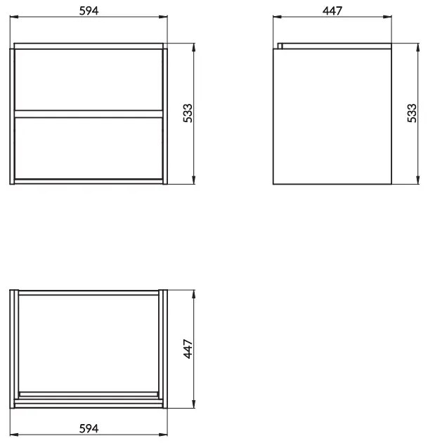 Cersanit Crea, závesná skrinka s umývadlom 60cm, set B109, šedá, S801-283