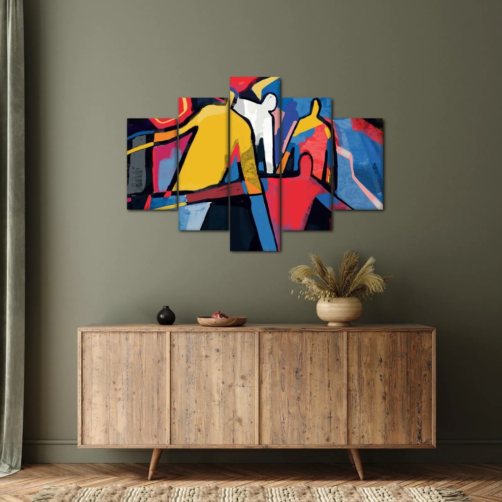 Obraz - Abstrakcia mužov (150x105 cm)