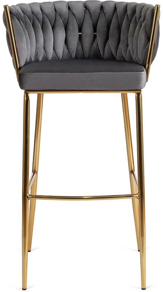 Barová stolička Flores 60 cm sivá/zlatá
