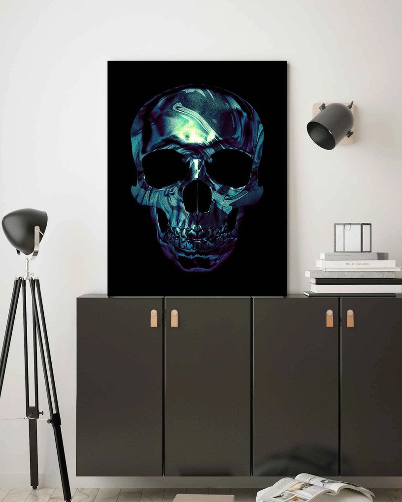 Gario Obraz na plátne Modrá lebka a plameň - Nikita Abakumov Rozmery: 40 x 60 cm