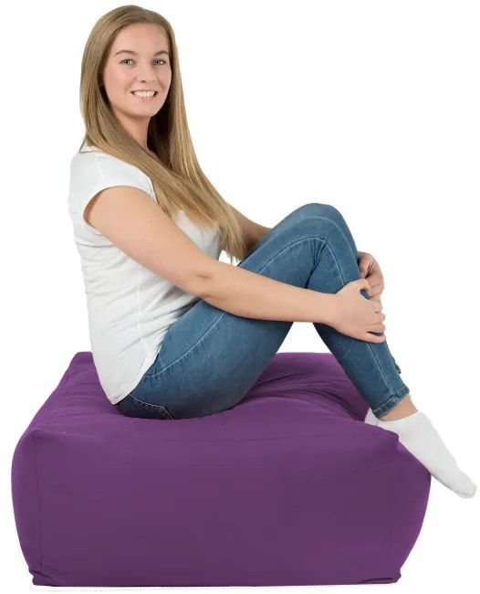 Plyšová taburetka fialová