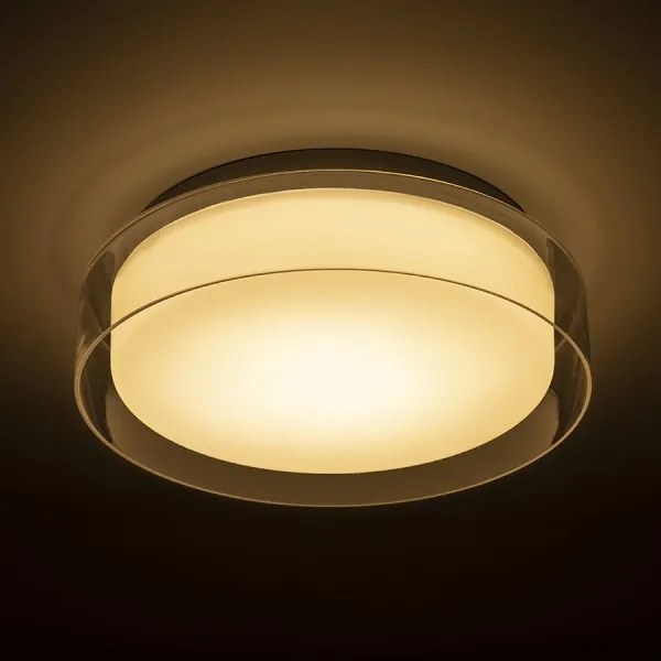 RENDL VENICE LED 30 stropná číre sklo/opálové sklo/chróm 230V LED 12W IP44 3000K R13685