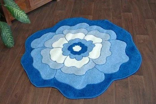 MAXMAX Detský koberec KVIETOK modrý